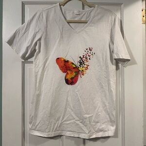 Cotton Butterfly printed tee size m